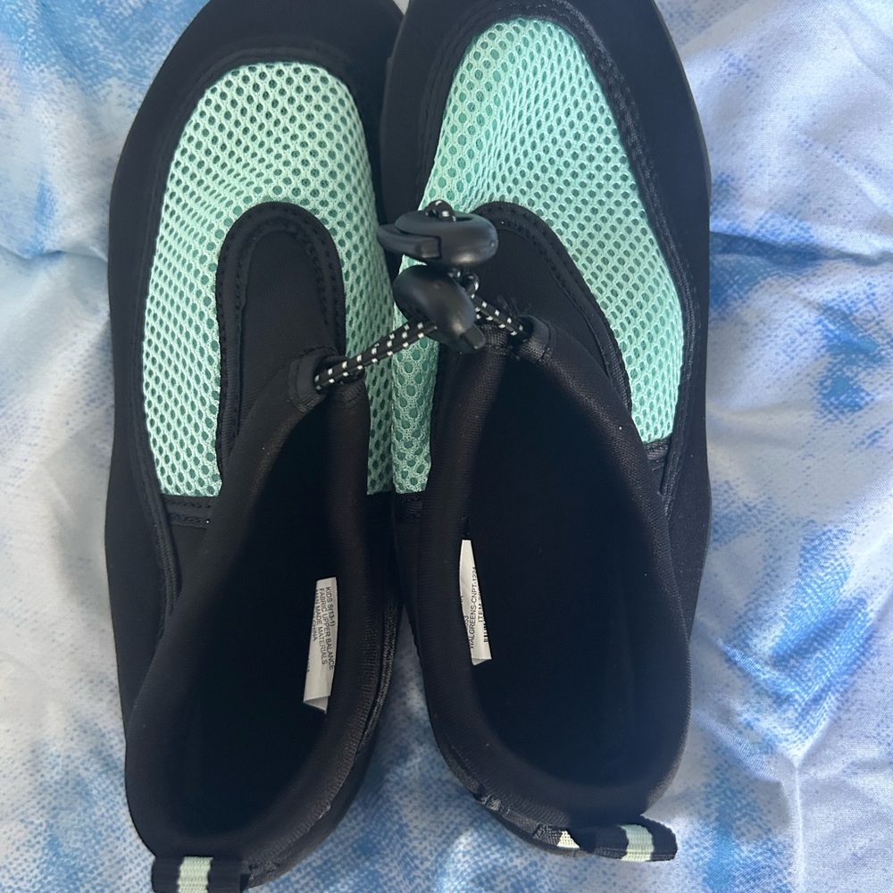 Aqua and Black Water Shoes